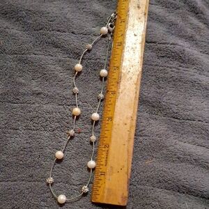 Elegant Silver and White Beaded Necklace